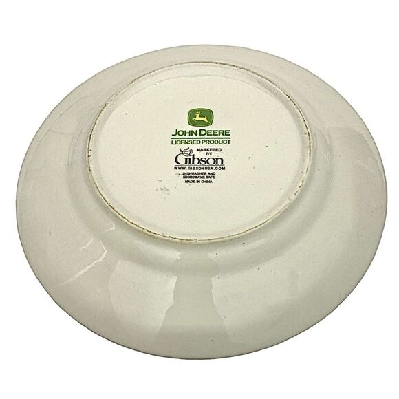 John Deere Dinner Salad Plate 9" Gibson Tableware Green Tractor Collectible - Picture 3 of 3